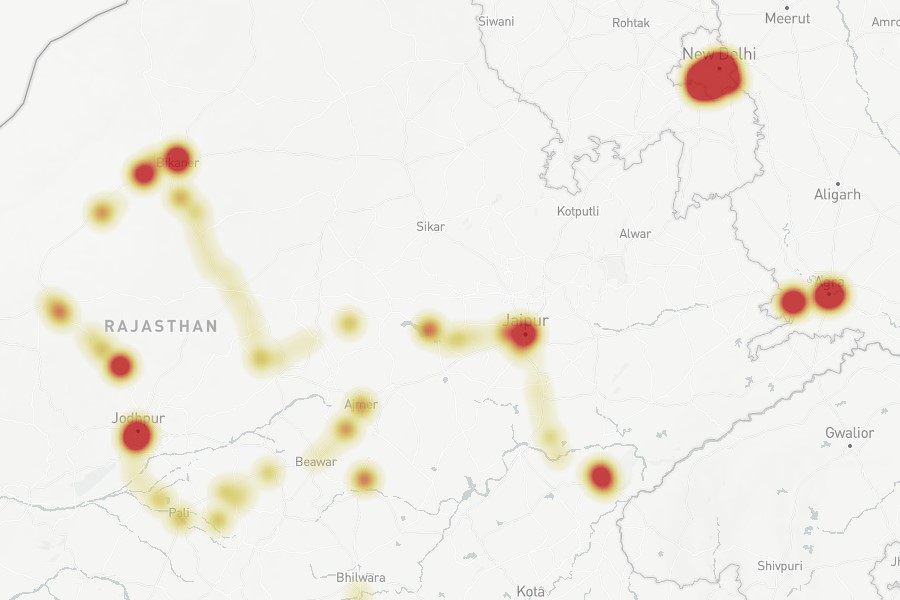 Screenshot of Wanderings heatmap